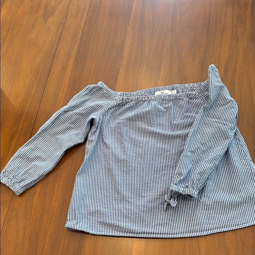 Vineyard Vines Blue Off-the-Shoulder Blouse